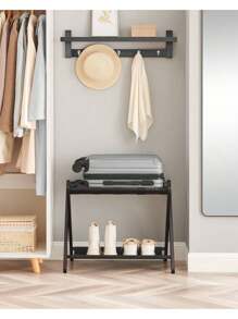 SONGMICS Juego de 2, Estante de Equipaje con Marco de Acero, Soporte para Maletas para la Habitación de Invitados, Plegable, para Dormitorio, Sala de Estar, Dorado - Dorado - Ver 7