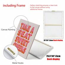 1 pieza de arte con texto "Sweet Cheeks", póster naranja, decoración de pared retro beige para baño, diseño de cita vibrante y divertida, decoración para el hogar, póster de lienzo de pared, arte de pared de lienzo moderno, pósteres para habitación, artículos de decoración para habitación, decoración del hogar, decoración de habitación estética, decoración occidental, decoración para baño, cocina, sala de estar, dormitorio, oficina - Multicolor - Ver 11