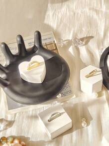 优雅石膏戒指展示架套装，简约几何美学珠宝展示道具，多功能戒指托盘架，适用于客厅、卧室、婚礼、派对以及圣诞节、万圣节、复活节、感恩节等各种节日庆典——是完美的生日和乔迁礼物之选，兼具创意拍照道具功能的时尚家居装饰。 - 彩色 - 查看 3