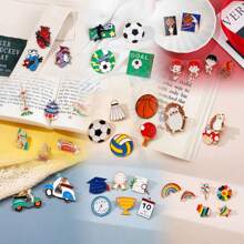 Personalized INS Basketball And Football Badge Pins, Cartoon Sports Souvenir Metal Badges For Bag And Clothes Decoration Best Gifts Birthday