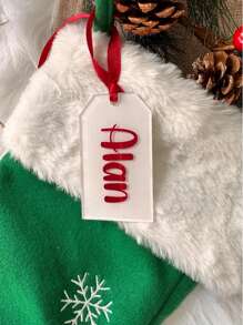 Personalized Acrylic Name Tags Customizable Holiday Gift Tags In Festive Colors Perfect For Tree Decor Stocking Tags And Gift Wrapping Accessories, Valentine's Day, Valentine's Day Decor Gifts Birthday Graduation - Multicolor - View 4