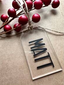 Personalized Acrylic Name Tags Customizable Holiday Gift Tags In Festive Colors Perfect For Tree Decor Stocking Tags And Gift Wrapping Accessories, Valentine's Day, Valentine's Day Decor Gifts Birthday Graduation - Multicolor - View 7