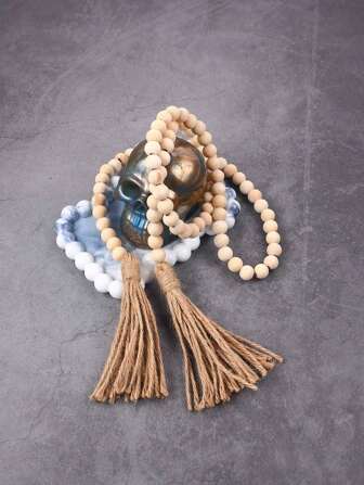 1pc Wooden Beaded Hanging Decor, Wedding Outdoor Decoration, Worry Beads, Decorative String