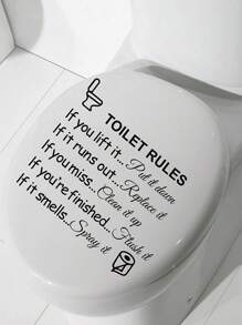 1/2/4pcs Toilet Rules Bathroom Wall Decor Stickers, DIY Removable Vinyl Art Bathroom Decor Wall Quotes Stickers Sign For Door Living Room Home Decorations