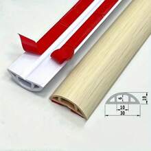 1 Stück 1,18x39,37 Zoll PVC Kabel Kanalabdeckung mit Holzmaserung - selbstklebend, unsichtbar, schwer entflammbar, Kabelschutz für den Heimgebrauch