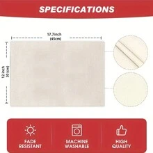 4 件几何图案餐垫，中式亚麻矩形桌面装饰，适合餐桌 - 紅色 - 查看 17