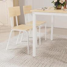 5-Piece Dining Table Set With 4 Chairs, 43" Kitchen Table & Chairs Set For 4, Dining Room Table With Metal Frame & MDF Board, Perfect For Small Space, Easy Clean