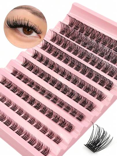 Asiteo 120Pcs D Curl Individual Lashes,8-16mm Natural Look Soft Wispy And Fluffy False Eyelashes For Beginners Eye Makeup DIY At Home Lash Clusters,Eye Lash Clusters,Individual Eyelashes,Lashes,Fake Lashes