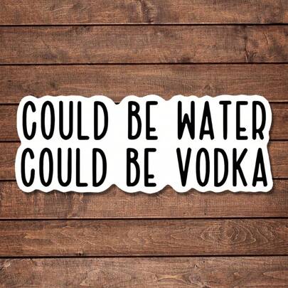 5 件可能是水，可能是伏特加贴纸 | 有趣而奇特的乙烯基贴花，适用于计划器、日记本和笔记本电脑 | 可爱而贴心的设计，适合冥想、健康爱好者和书籍爱好者 | 、艺术、积极肯定贴纸（3 英寸）