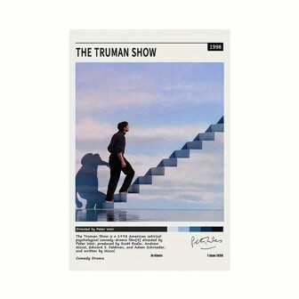 1PC Frameless The Truman Show Vintage Movie Canvas Poster - Unframed Wall Art For Bedroom, Living Room, Or Hallway Decor, Perfect Gift Idea