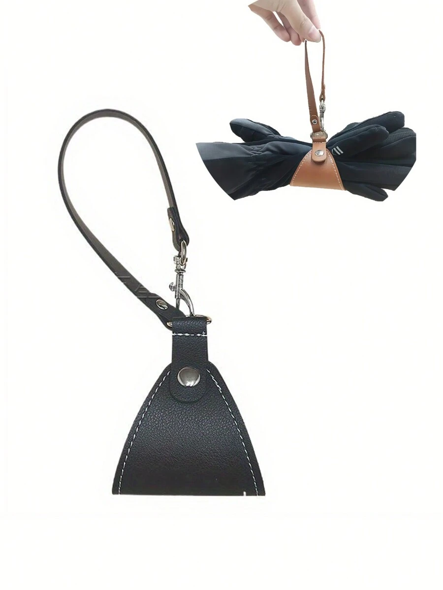 1 pieza Soporte para guantes de PU con cordón, clip de sombrero de moda, clip de almacenamiento de toallas, clip para guardar guantes, sombreros, bufandas y bolsos, fácil de instalar, montado en la pared para almacenar guantes y bufandas, perfecto para viajes y ciclismo en San Valentín