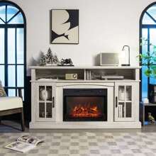 Lifezeal 58" Fireplace TV Stand W/ 1400W Electric Fireplace For TVs Up To 65 Inches Grey/Black/Brown/White - 查看 4