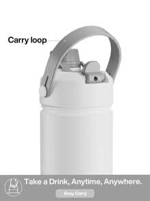 Powcan 26oz Insulated Water Bottle With 2-In-1 Straw Lid, 24 Hours Cold Retention, Leak-Proof, Stainless Steel Double Wall, Suitable For Sports, Fitness, Travel And School - White Gray - View 6