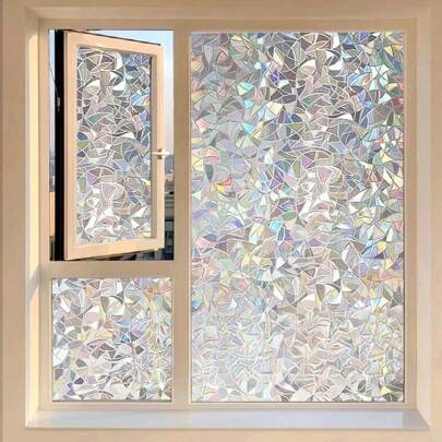 Halbmondförmige Glasfensterfolie, Privatsphärenschutz, Abdunkelung, durchscheinend nicht transparent, geeignet für Badezimmer, Duschraum, Küche. Einfach anzubringen, kann von einer Person installiert werden, statische Haftung ohne Klebstoff, wasserdicht, ölfest, feuchtigkeitsbeständig, schimmelresistent, geruchsneutrales Material, kann auf allen glatten, ebenen Oberflächen angebracht werden, kann durch Besprühen mit Wasser angebracht werden, hinterlässt keine Rückstände beim Entfernen