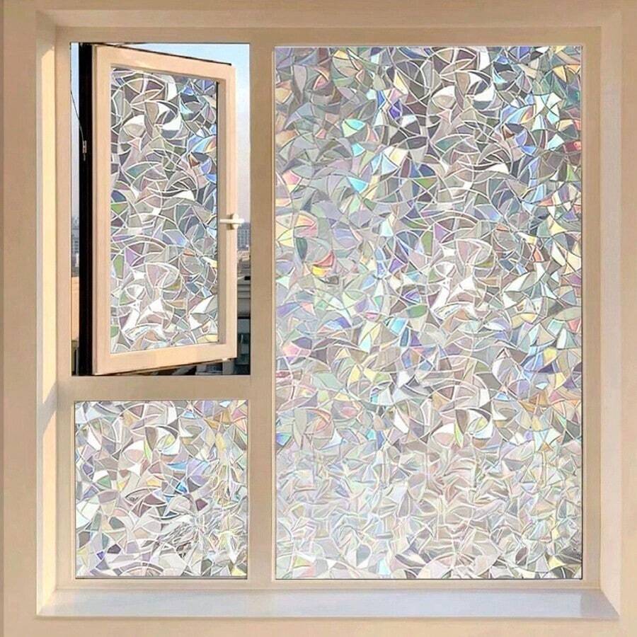 رمضان غشاء زجاج للنوافذ بشكل هلال القمر، للحماية الخصوصية، أسود داكن، شفاف ولكن ليس عديم اللون، مناسب للحمام وغرفة الاستحمام والمطبخ. سهل التطبيق، يمكن تركيبه بواسطة شخص واحد، التصاق إستاتيكي بدون غراء، مقاوم للماء والزيت والرطوبة والعفن، خالي من الروائح، يمكن تطبيقه على أي سطح ملس ومستوي، يمكن إلصاقه برش الماء، لا يترك بقايا عند إزالته - فيلم زجاجي لمشاهير الإنترنت - مشاهدة 1