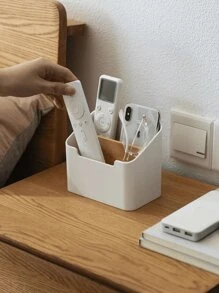 1 pezzo Scatola di stoccaggio multifunzionale in bambù e legno, creativa, per organizzare cosmetici, pennelli da trucco, cancelleria, telecomandi, porta telecomandi, scatola di stoccaggio con scomparti multipli, in bambù e legno, salvaspazio, regalo di compleanno, per lavoratori d ufficio, utenti domestici, appassionati di elettronica, amanti di gadget digitali, appassionati di organizzazione della scrivania, appassionati di trucco (senza toppe).