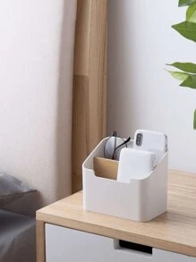 1 pezzo Scatola di stoccaggio multifunzionale in bambù e legno, creativa, per organizzare cosmetici, pennelli da trucco, cancelleria, telecomandi, porta telecomandi, scatola di stoccaggio con scomparti multipli, in bambù e legno, salvaspazio, regalo di compleanno, per lavoratori d ufficio, utenti domestici, appassionati di elettronica, amanti di gadget digitali, appassionati di organizzazione della scrivania, appassionati di trucco (senza toppe).