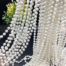 393 英寸/10 米珍珠链窗帘 DIY 花环 适用于婚礼装饰，防割，不会散架 - 米色 - 查看 1