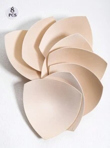 2 件/8 件可重复使用胸罩插入物，隐形无凸起柔软舒适丰胸花瓣，适合各种场合 - 杏色 - 查看 1