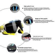 Óculos de Motocross Nafeib PC Lens, Óculos de Moto, Óculos de Moto ATV, Óculos de Esqui, Óculos à Prova de Vento, Óculos de Corrida, Óculos de Proteção para Esportes de Inverno ao Ar Livre, Óculos à Prova de Vento e Areia para Uso Decorativo Comum, Presentes do Dia dos Namorados, Presentes de Ano Novo, à Prova de Vento para Esqui na Neve