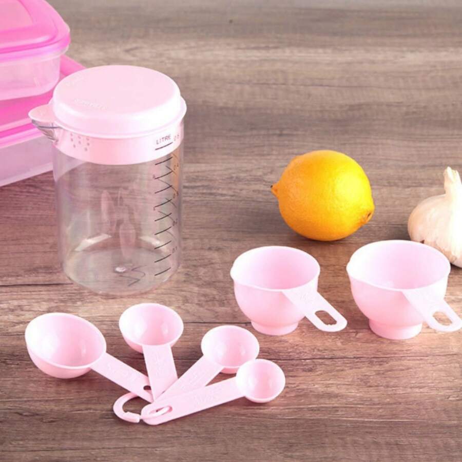 7 chiếc cốc đong dụng cụ nướng thìa cà phê sữa muỗng đong thực tế cốc đo lường có thể điều chỉnh bằng nhựa đo lường nướng có thang đo thìa đong