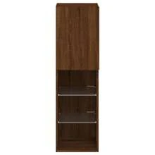 vidaXL Meuble TV avec LED Marron clair 30,5x30x102 cm