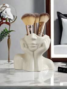 1 pièce Vase en céramique blanc, forme de buste féminin à mi-corps, style boho minimaliste, vase décoratif moderne nordique pour fleurs, décoration de maison, salon, bureau, meilleur cadeau