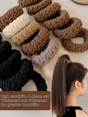 Set de 6 diademas gruesas antideslizantes para mujeres y niñas - Juego de diademas elásticas sólidas y elegantes para cola de caballo, diademas deportivas de yoga para gimnasio, correr, viajes, fiestas y uso diario, ideas de regalo