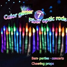 Colorful Fiber Optic Sticks, 24-Piece Set, Featuring 3 Lighting Modes And Frequency-Changing Flashing. Shines Brighter At Night, Handheld Sparkler LED Sticks, Suitable For Bars, Parties, Concerts, And Other Glow Stick Support Props. - 24顆 - 查看 2