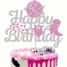 Cowgirl Cake Toppers, Happy Birthday Cake Topper Decoration, Western Cowgirl Themed Cake Decoration, Women Happy Birthday Party Supplies - Multicolor - View 14