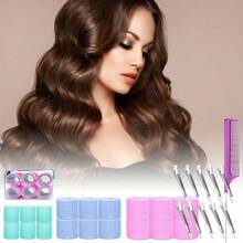 31 piezas Clips grandes de 3 pulgadas para rizar el cabello largo que se sujetan por sí solos. Material para peluquería de rizador grande de uso seguro y fácil, adecuado para el cuidado diario del cabello, rodillos para el cabello, rizos sin calor, rizado del cabello, productos y accesorios para el cabello para salón de belleza, esenciales de viaje - 31 piezas - Ver 7