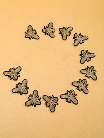 5 件/10 件蜜蜂刺绣补丁套装 - 各种尺寸，适用于背包和夹克，熨烫贴花，混合颜色