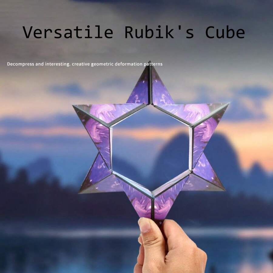 Juguete rompecabezas 3D con cubo geométrico magnético infinito, cubos fidget infinitos, cubo mágico genial y divertido, cubo mágico para aliviar la ansiedad y la inquietud, alivio del estrés anti presión - Multicolor - Ver 1