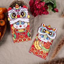 6 bao lì xì đỏ Trung Quốc năm 2025, bao lì xì đỏ may mắn năm Tỵ, thiết kế động vật hoạt hình sáng tạo, phù hợp với nhiều dịp khác nhau như Tết Nguyên đán, đám cưới năm mới, hộp quà tiệc, chất liệu giấy, đồ dùng tiệc, chất liệu giấy - màu đen - Xem 11