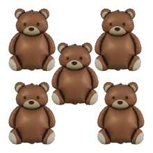 32pcs Bear Balloon Set, 40inch Brown Bear Balloons 101.6cm Large Size, Suitable For Decorating Birthday Balloons, Foil Animal Balloons Theme Party Decor - Multicolor - View 9