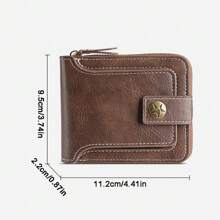 Mens Leather Zip Around RFID Blocking Wallet Credit Card Id Coin Holder Wallets - Brown - View 6