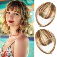 Extension per capelli con frangia molletta-in sintetici, colori marrone, nero e oro, frangia con accessori per capelli da donna, per aumentare il volume dei capelli e da indossare quotidianamente