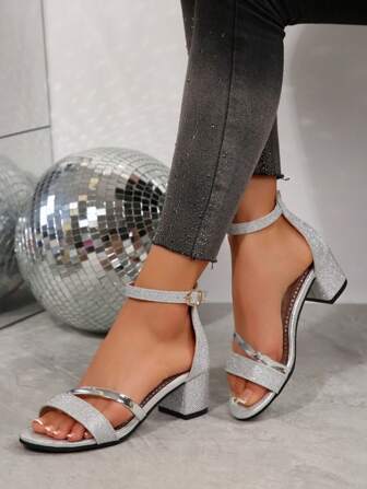 女士粗跟凉鞋，多色优雅踝带粗高跟凉鞋，时尚百搭高跟凉鞋，适合女性的多功能高跟凉鞋，返校礼物