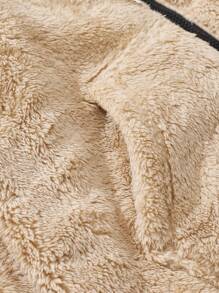 Men's Autumn/Winter Fashionable Zip-Up Hooded Fleece Jacket - Khaki - View 4