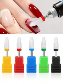 1 pezzo. Punta per trapano per unghie in carburo con gambo da 3/32' in ceramica di mais, fresa rotante per fresatura, punte per fresa per unghie, trapano elettrico per manicure e pedicure.