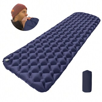 Blowing-Type Footless Pump Camping Inflatable Mattress In Tent Folding Camp Bed Sleeping Pad Picnic Blanket Travel Air Mat Camping Equipment