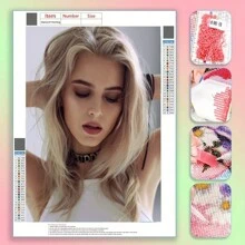 5D DIY 定制照片钻石画套件，全圆形钻石，可定制纪念品礼物，个性化钻石艺术，适用于家居墙壁、婚礼装饰、朋友礼物 - 彩色 - 查看 6