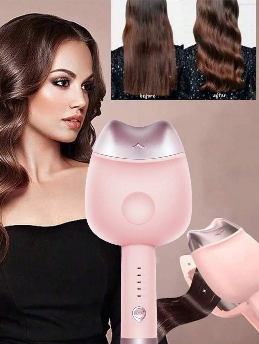 32mm (1.25 Inch) Ceramic Tourmaline Dual Barrel Curling Iron, 3 Heat Settings, Create Wavy Hairstyles - EU C Type Plug(220-240V) - View 1