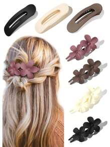 1/3/4pcs Flat Top Hair Clips, Fashion Matte Non-Slip Hair Clips Suitable For All Hairstyles, Multiple Styles For Women Bridal Wedding Party Hair Accessories Home Bathroom Decor