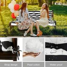 Boho Chic Outdoor Swing Mat, 60x40 Inch - Waterproof Polyester With Back Straps, Hand-Washable Cotton Fill, Fits 2-3 Seater Patio & Garden Furniture, Zippered Cover For All-Season Use, For Winter