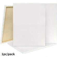 قماشة مشدودة لوحة الفنانين مسبقة التحضير للرسم بالألوان الزيتية والمائية والإكريليك، جاهزة للاستخدام بدون حمض ذات إطار خشبي قوي، مثالية للبالغين وهدايا الفنية والأشغال اليدوية، متوفرة بأحجام مختلفة - أبيض - مشاهدة 3