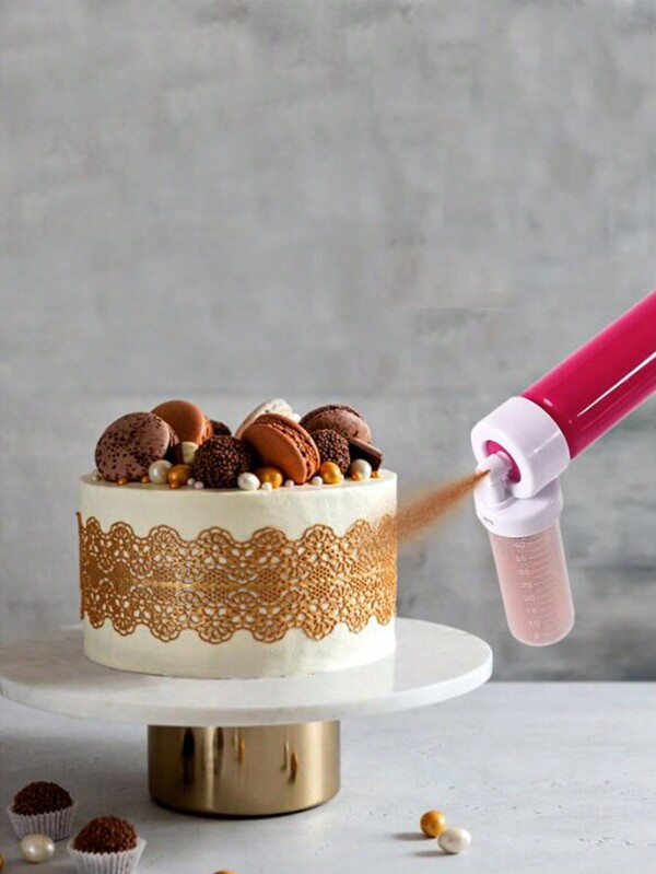 1pc Manual Cake Spray Gun, Mousse Cake Color Powder Sprayer, Kitchen Cooking Tool, Baking Supply, 4 Color Options