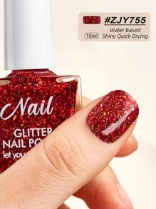 1 件 10ml 全息闪光指甲油，快干闪亮反光闪光指甲油，高覆盖彩色迪斯科美甲，耐用，低过敏，高光泽闪光，适合 DIY 家庭或沙龙使用，送给她的礼物