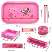 15pcs Rolling Tray With Smoking Accessories Set, Metal Rolling Tray, Silicone Ashtray, 5 Extra Large Ultra-Thin 110mm Cigarette Papers, Plastic Cigarette Roller, Other Smoking Accessories, Convenient To Use,  Holiday Gift For Friends, Mother's Day Gifts - Màu tím - Xem 3