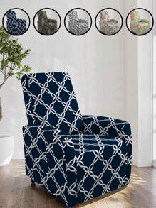 4pcs Stretch Full Cover Recliner Chair Slipcover, Plain Color Sofa Protective Cover, Thick Fabric Lounger Chair Cover - Multicolor - View 1